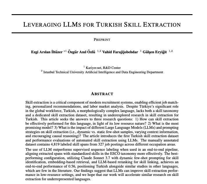 Skill Extraction — Turkish Labor Market